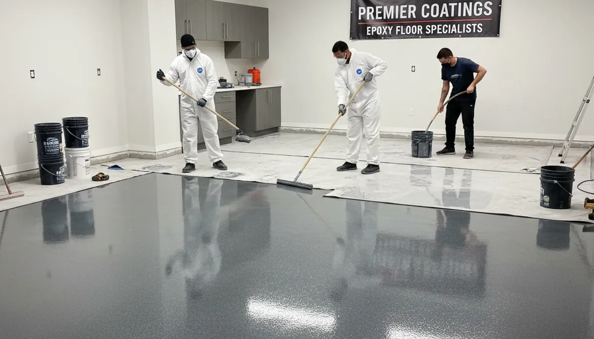 Epoxy garage floor coating in Charleston SC with durable, moisture-resistant finish by local painters