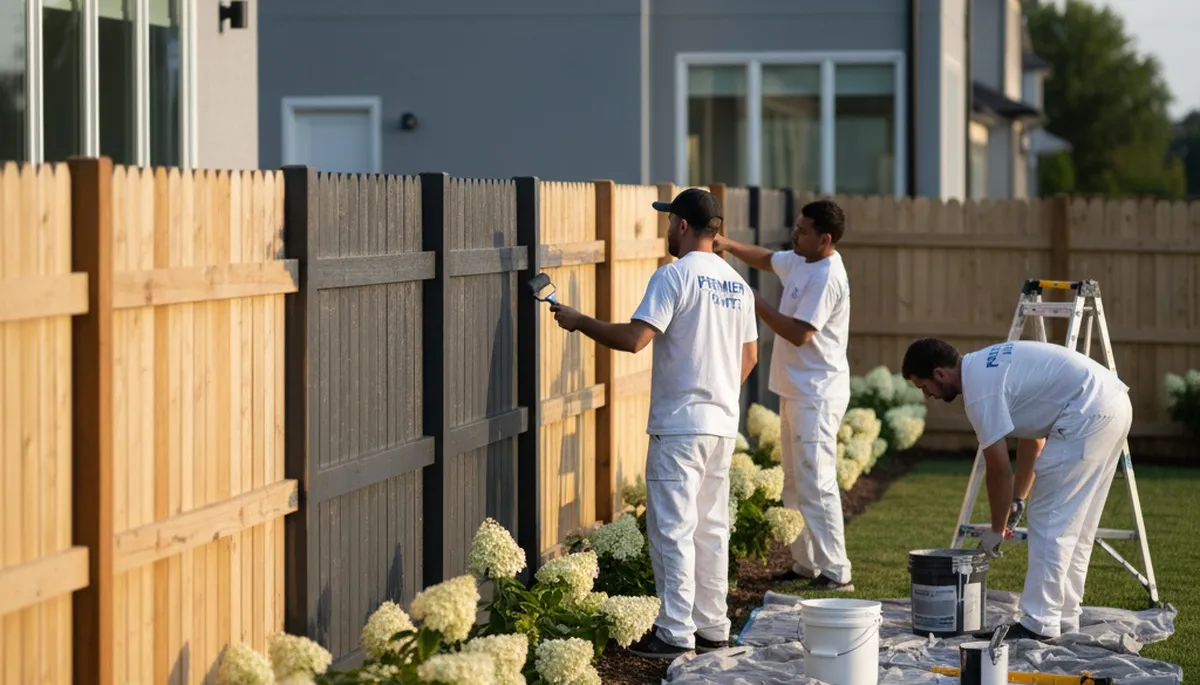 Professional fence painting service in Charleston SC protecting wood from coastal weather
