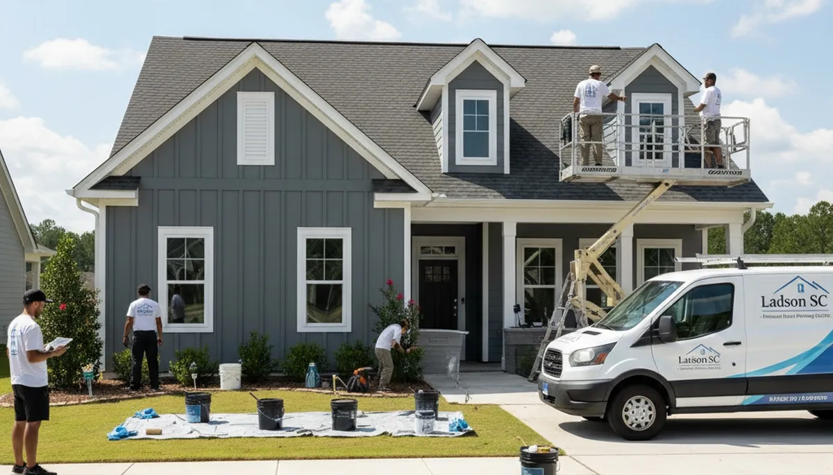 Charleston, SC house painting service team painting a home exterior for a professional finish