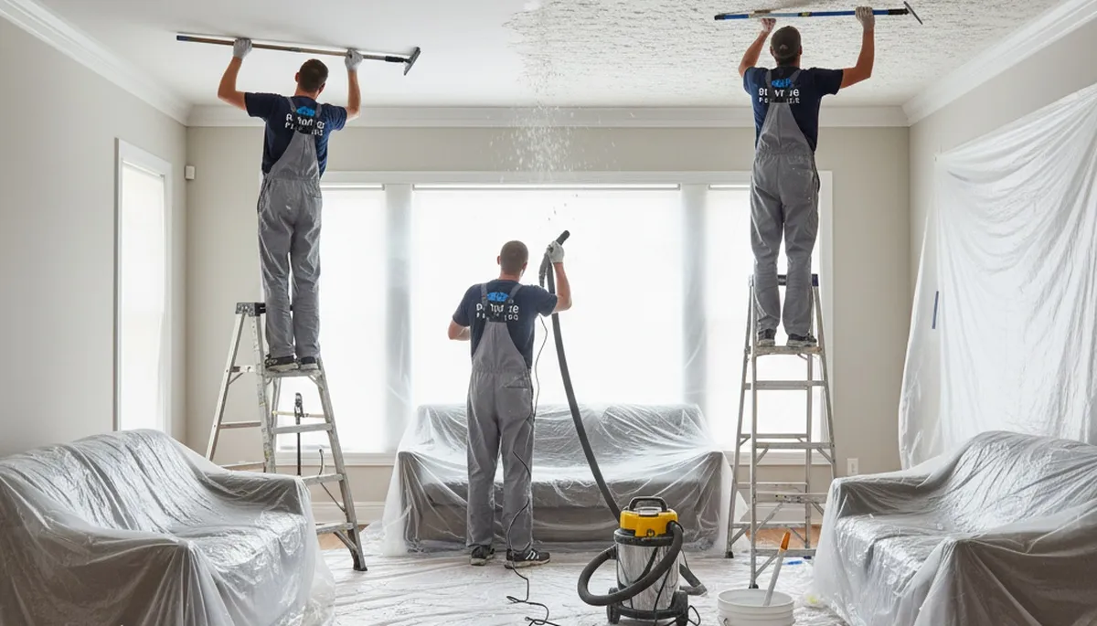 Professional popcorn ceiling removal and refinishing in Charleston SC home interior